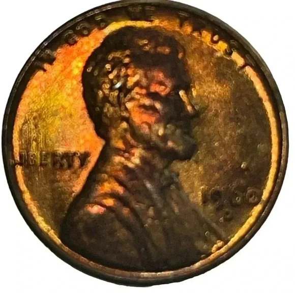 1960 D/D Large Date/Small Date Variety! Rainbow Toned -very scarce - Picture 3 of 5